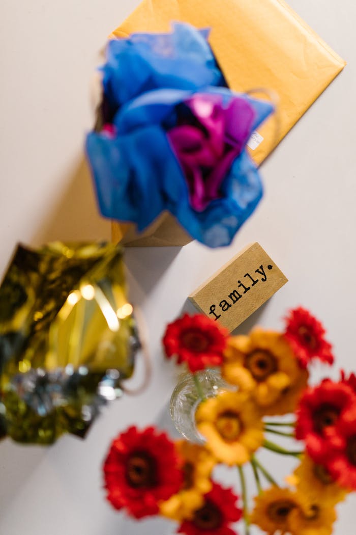 services-02 Bright floral arrangement with a 'family' note, perfect for celebrations.